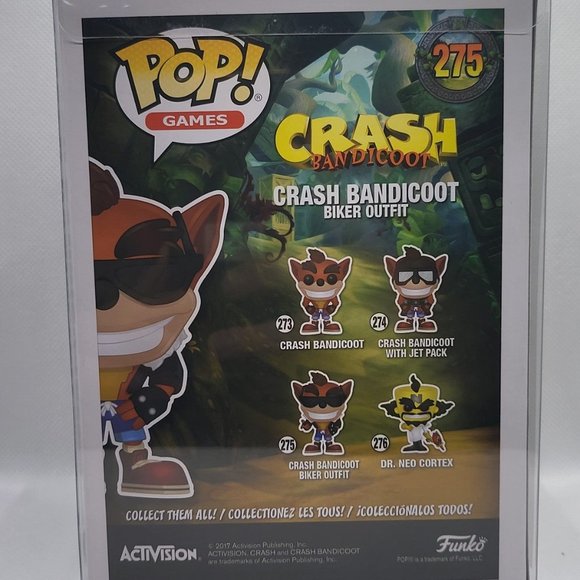 Crash Bandicoot Crash Bandicoot Biker Outfit Hot Topic Exclusive Funko Pop - Picture 3 of 10